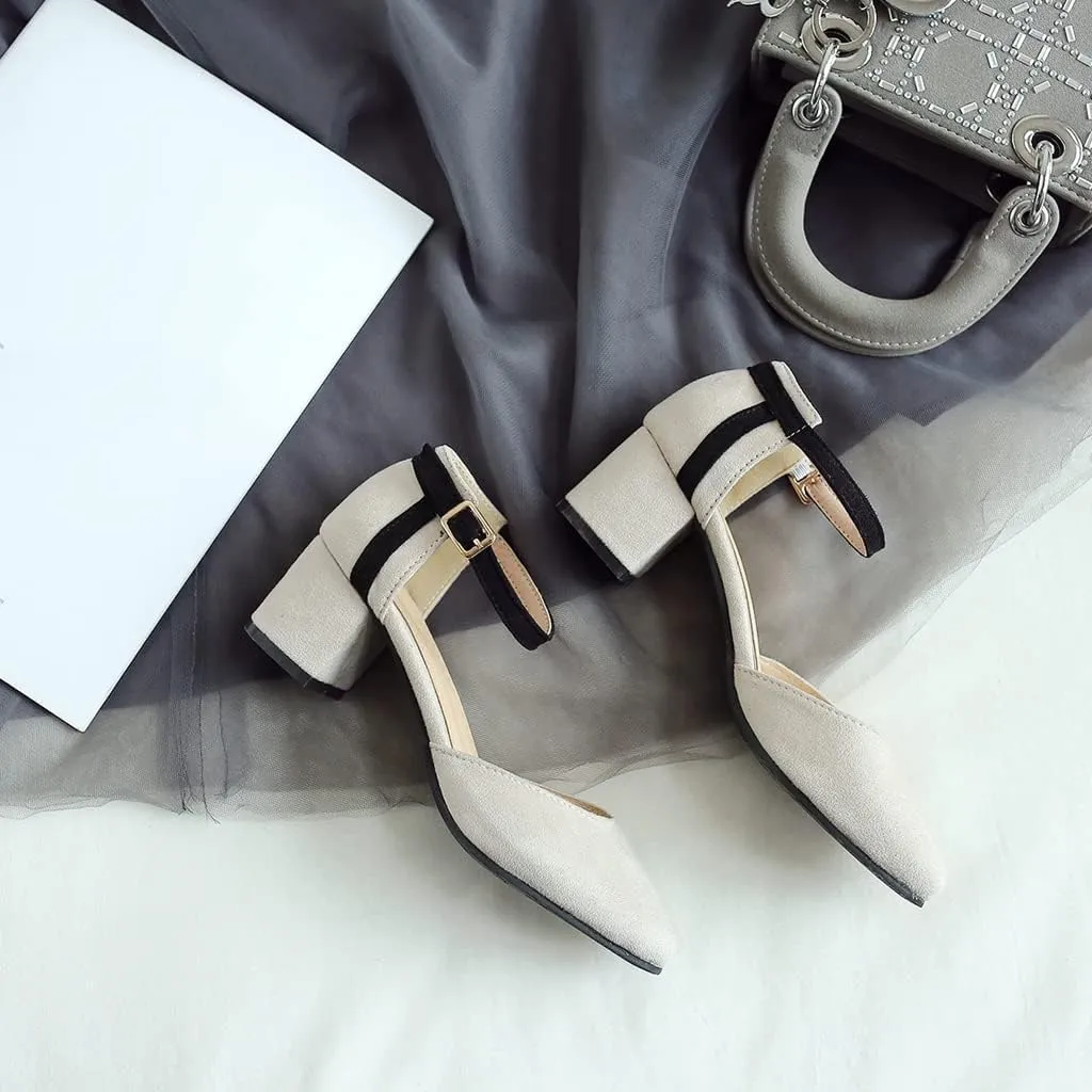 Women's Square Toe D'Orsay Pumps Comfort Ankle Strap Block Low Heel Dress Sandals Party Office Shoes