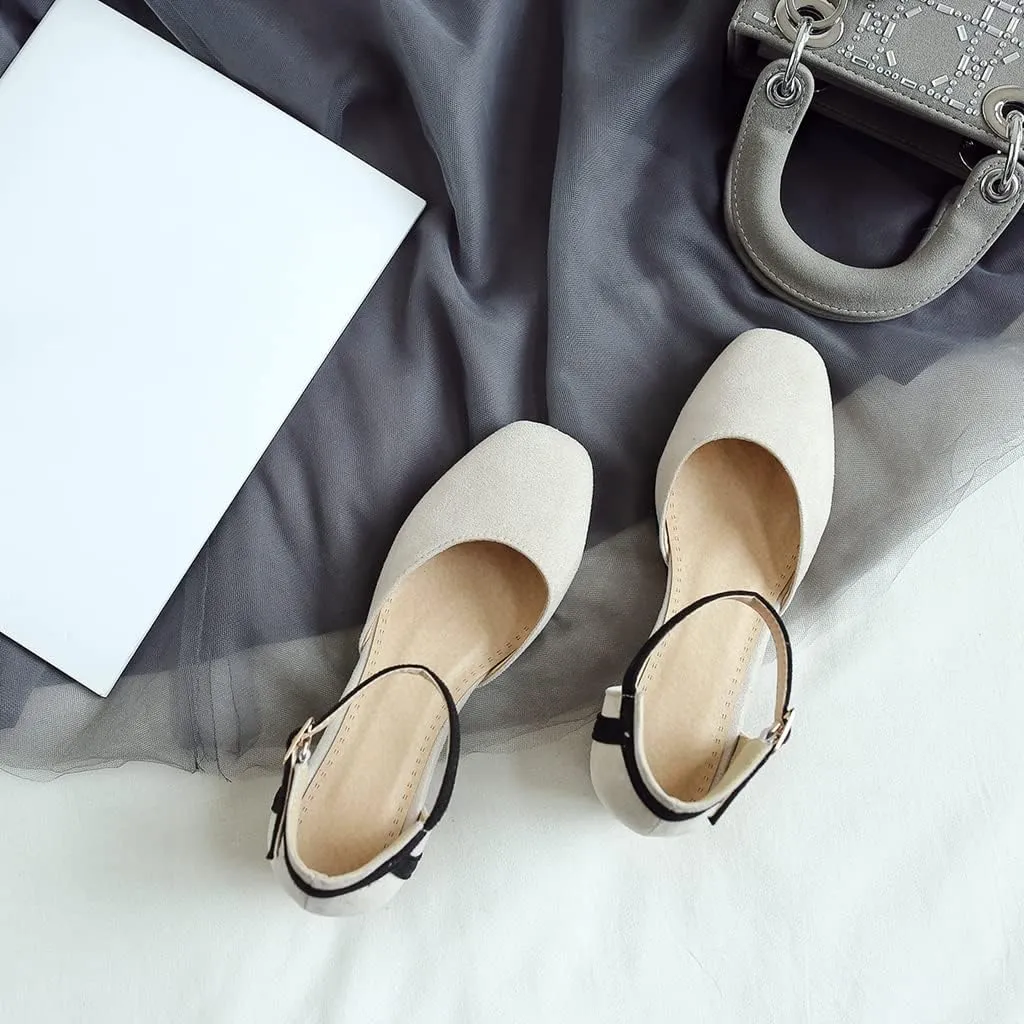 Women's Square Toe D'Orsay Pumps Comfort Ankle Strap Block Low Heel Dress Sandals Party Office Shoes